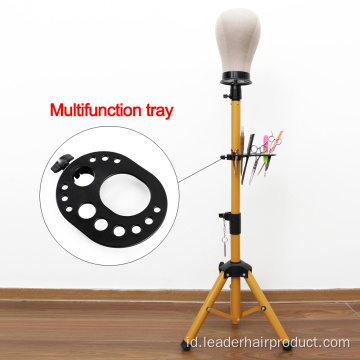 Hairdressing Multi-fungsi Wig Tripod Tray Untuk Membuat Wig